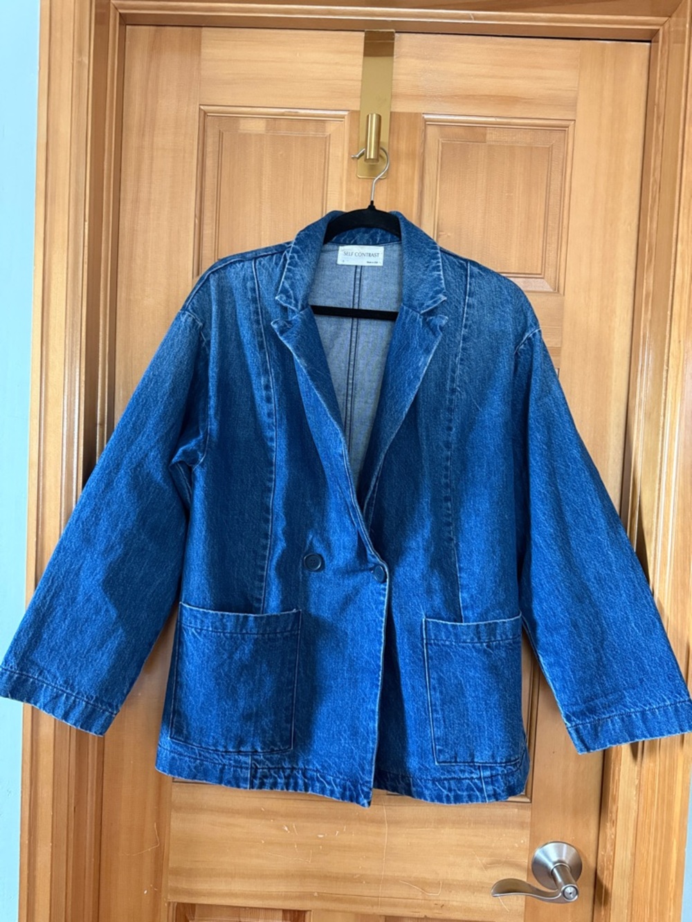 Self Contrast Oversized Wren Denim Blazer